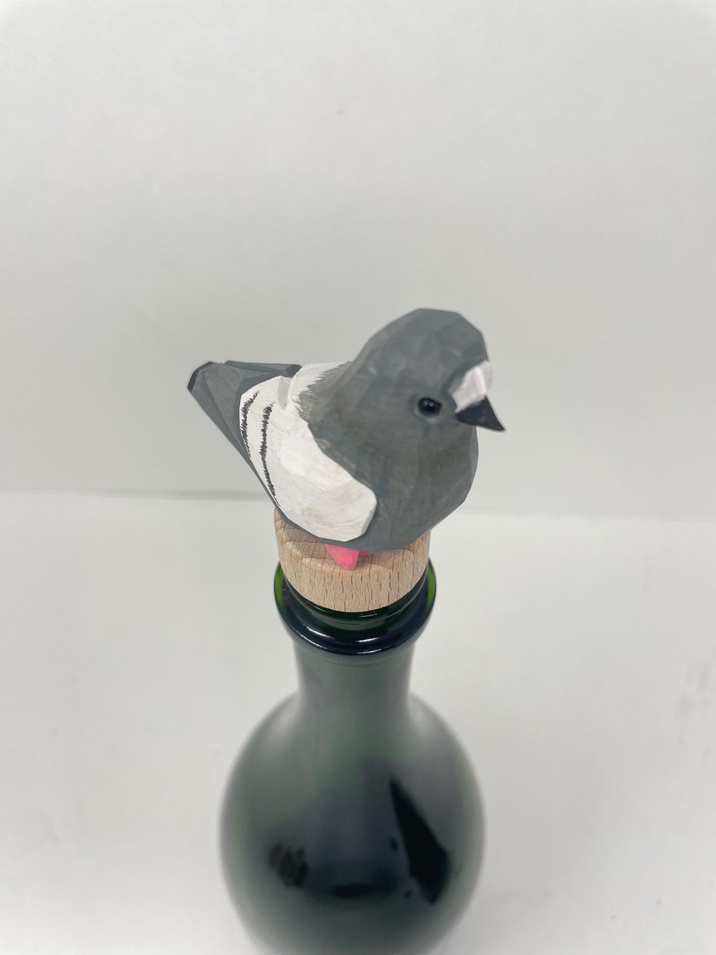Handmade Pigeon Bird Wine Stopper – Rustic Reusable Bottle Plug