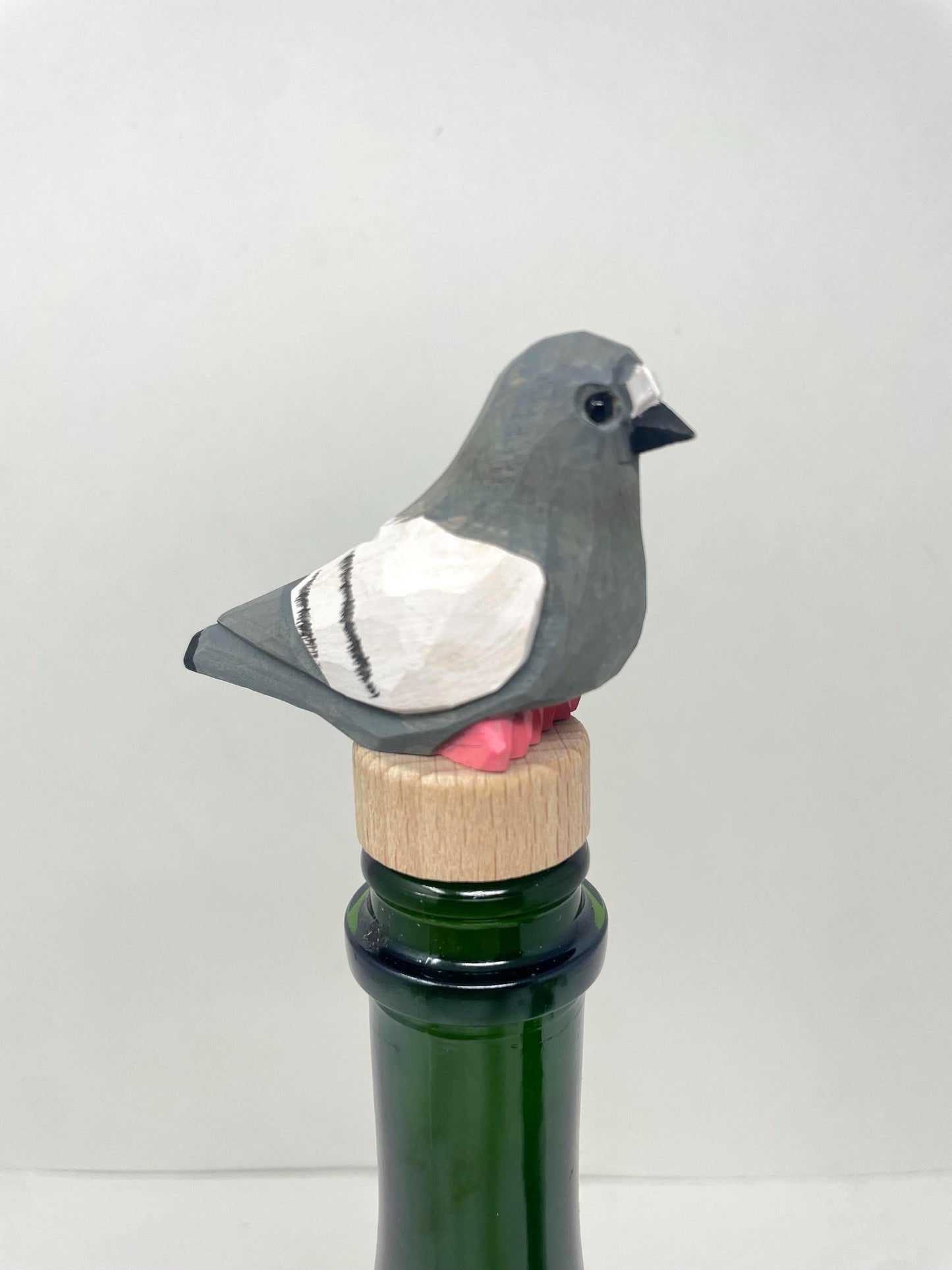 Handmade Pigeon Bird Wine Stopper – Rustic Reusable Bottle Plug