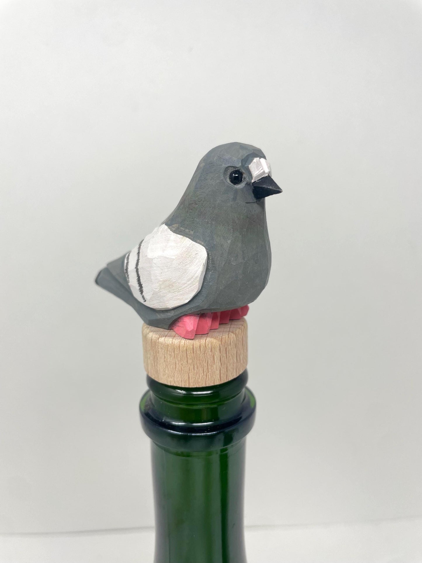 Handmade Pigeon Bird Wine Stopper – Rustic Reusable Bottle Plug