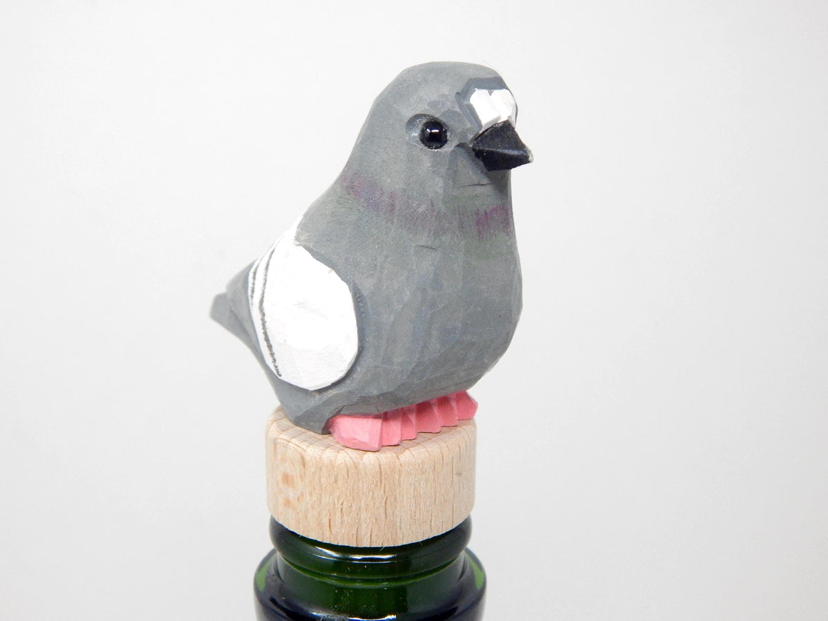 Handmade Pigeon Bird Wine Stopper – Rustic Reusable Bottle Plug