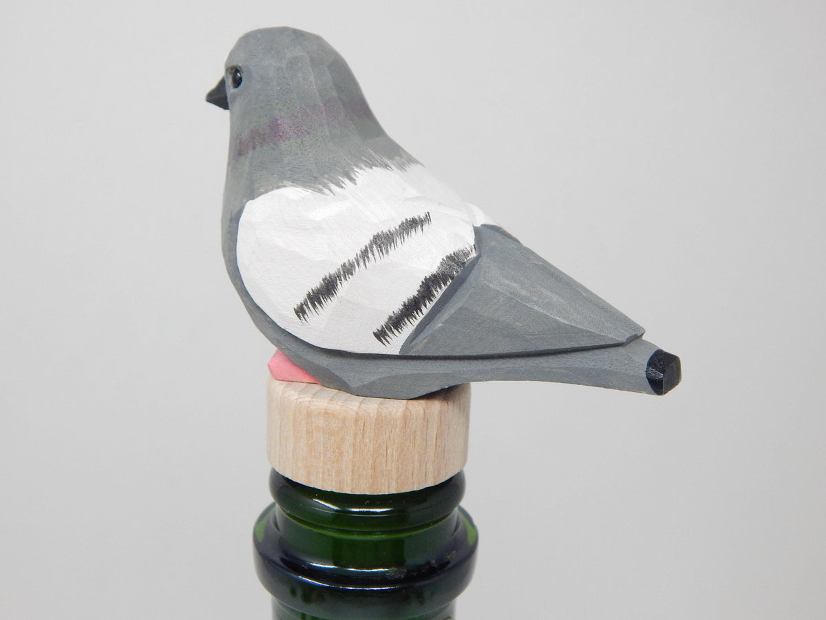 Handmade Pigeon Bird Wine Stopper – Rustic Reusable Bottle Plug