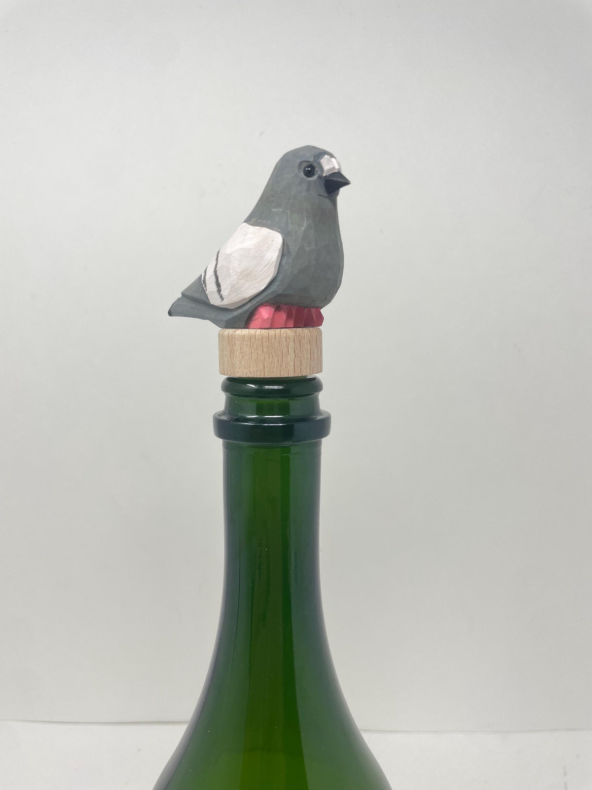 Handmade Pigeon Bird Wine Stopper – Rustic Reusable Bottle Plug