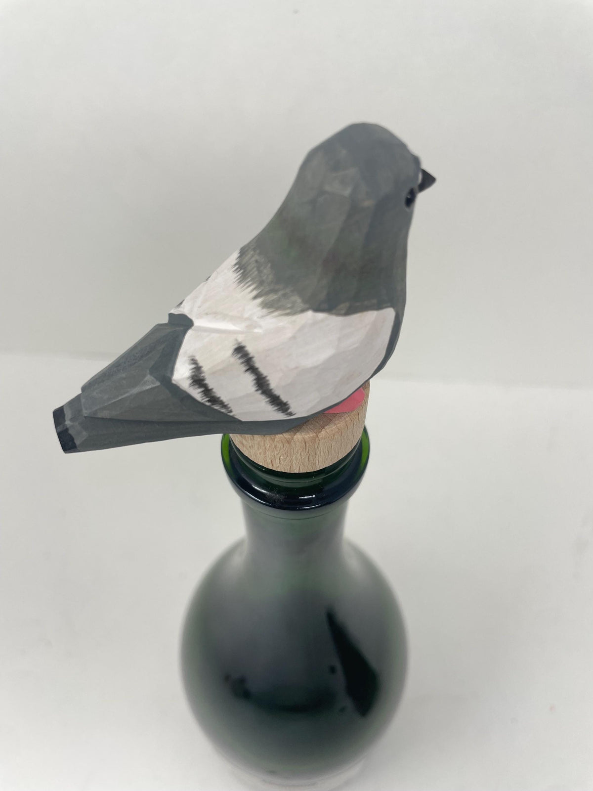 Handmade Pigeon Bird Wine Stopper – Rustic Reusable Bottle Plug