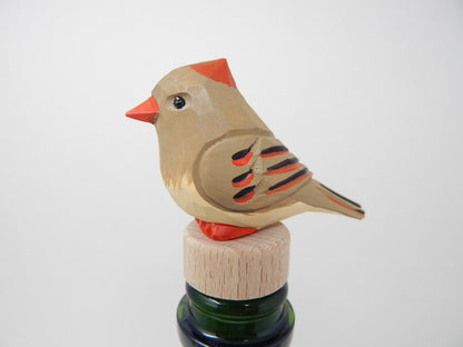 Female Cardinal Wine Stopper