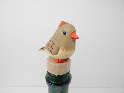Female Cardinal Wine Stopper
