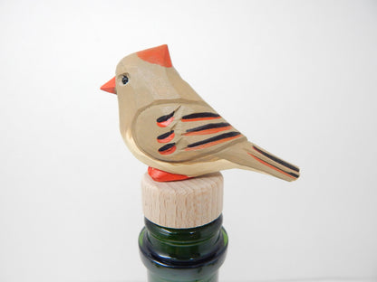 Female Cardinal Wine Stopper