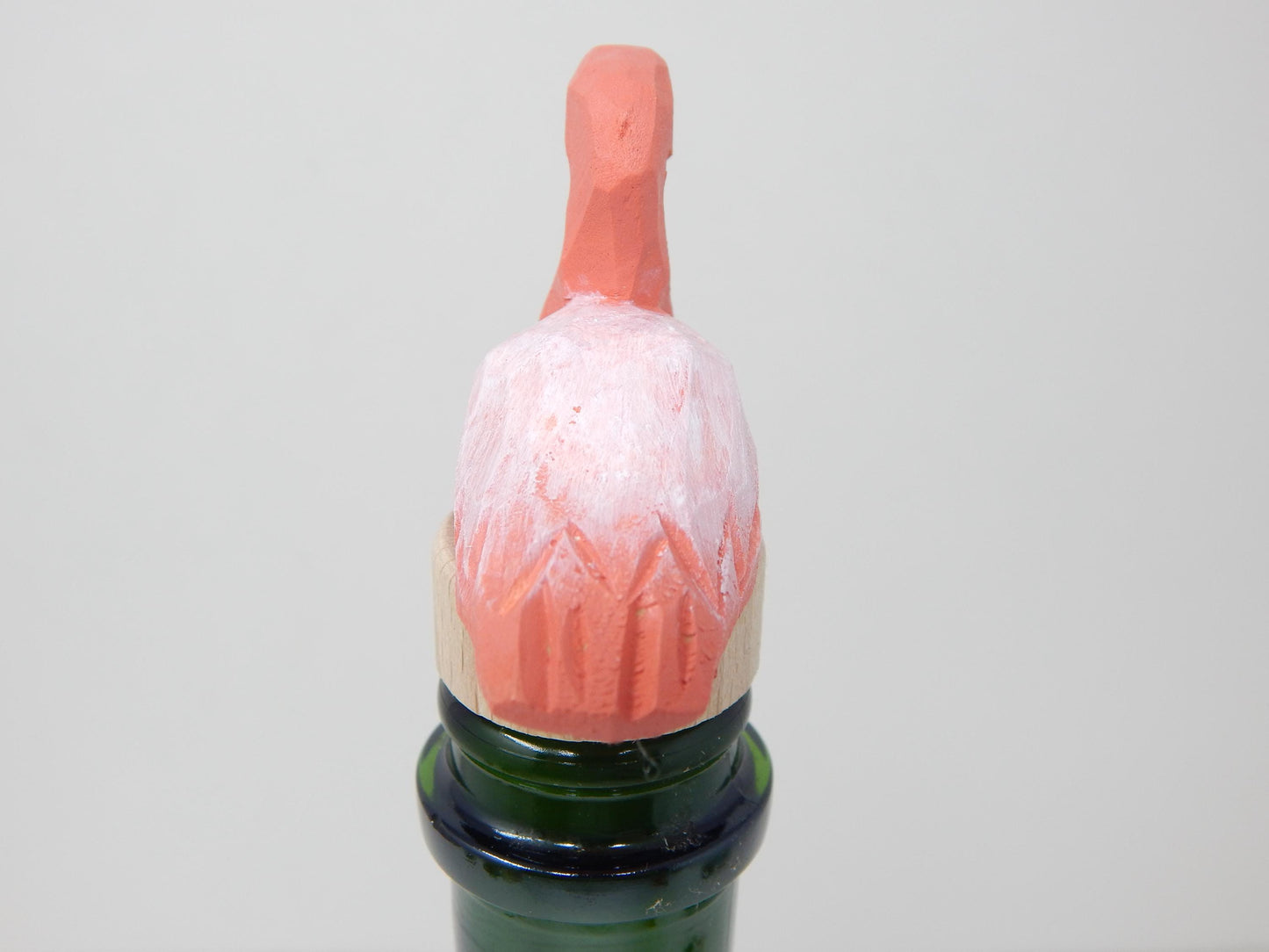 Handmade Pink Flamingo Wine Stopper – Rustic Reusable Bottle Plug