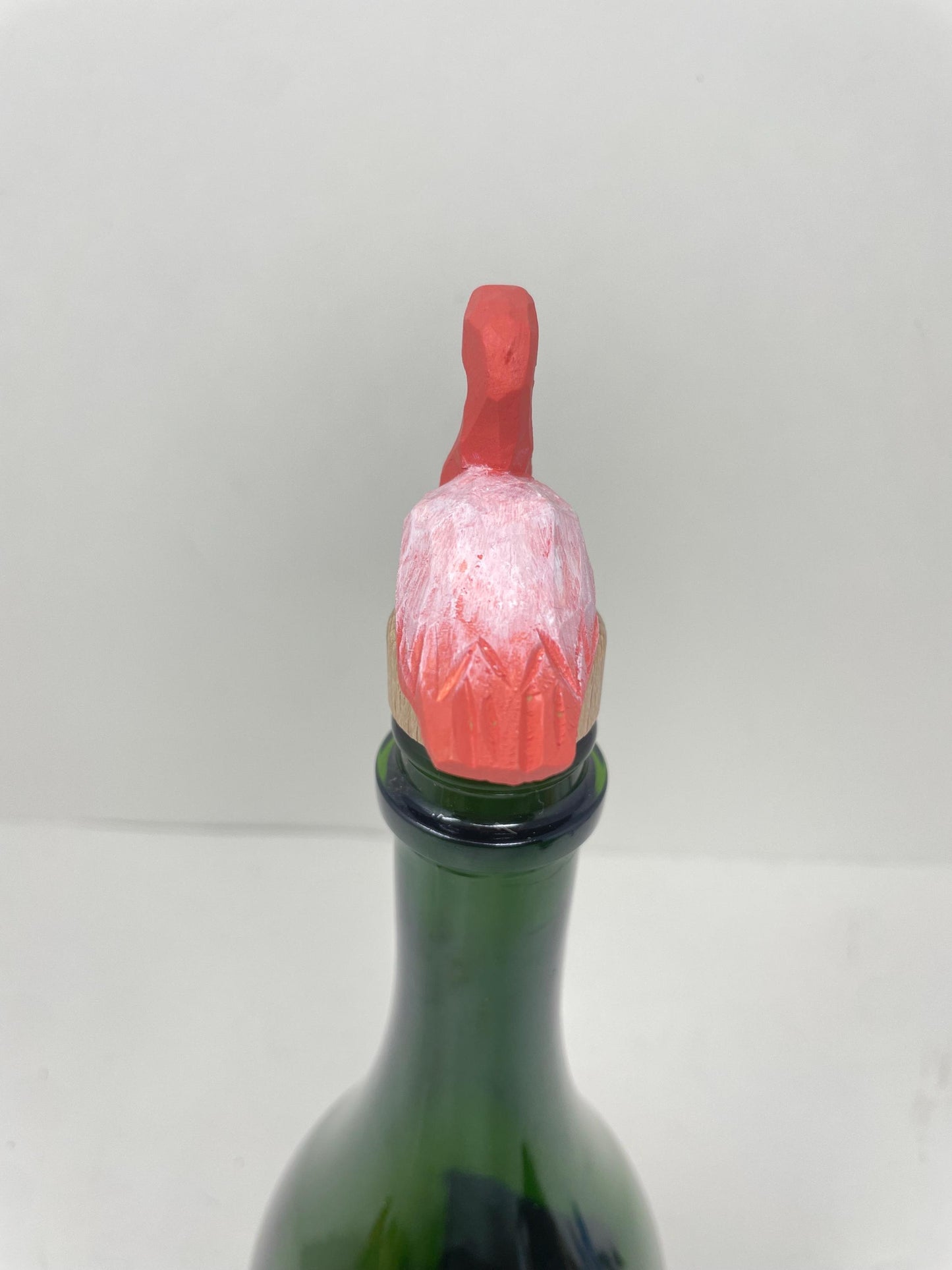Handmade Pink Flamingo Wine Stopper – Rustic Reusable Bottle Plug