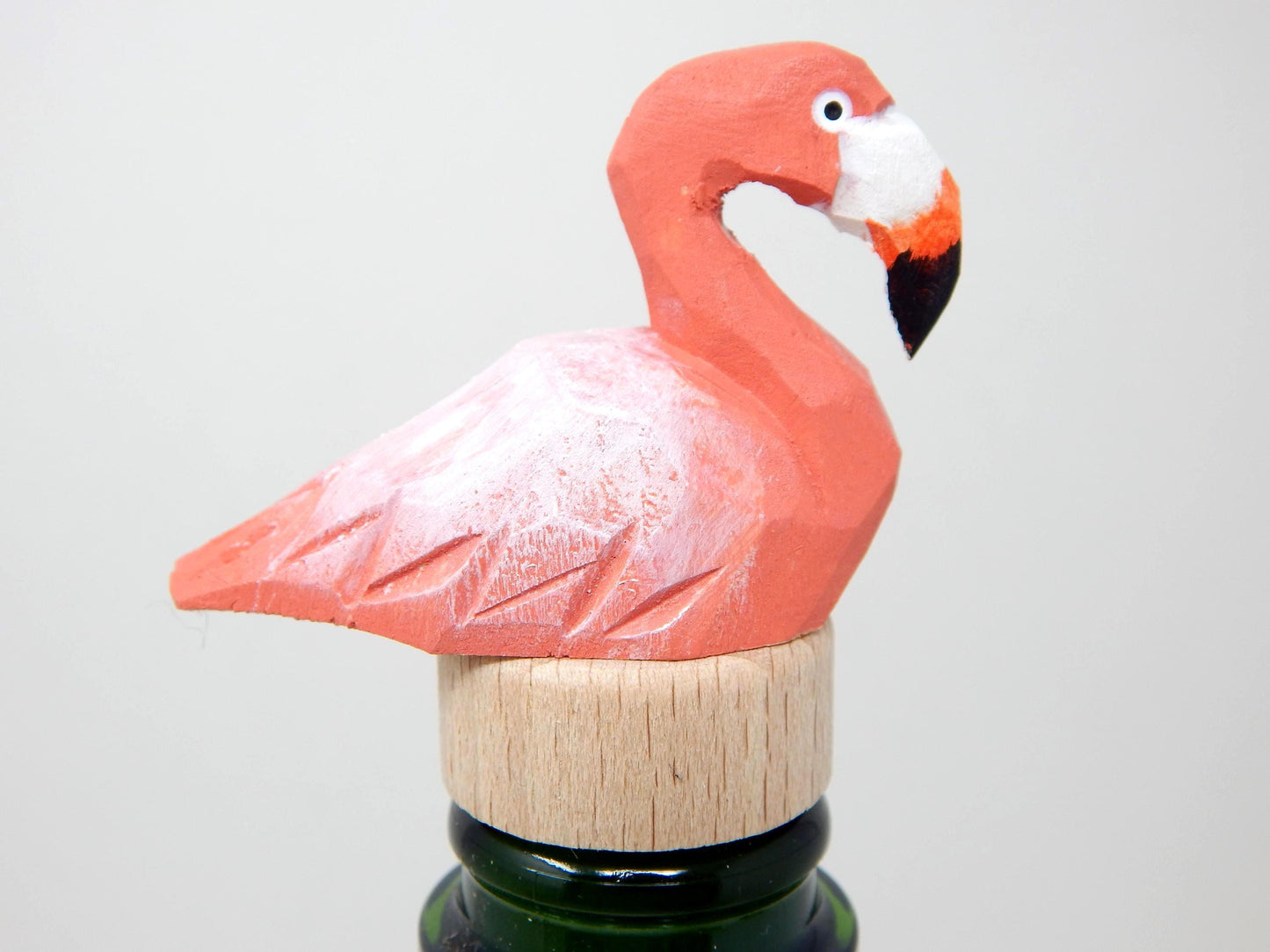 Handmade Pink Flamingo Wine Stopper – Rustic Reusable Bottle Plug