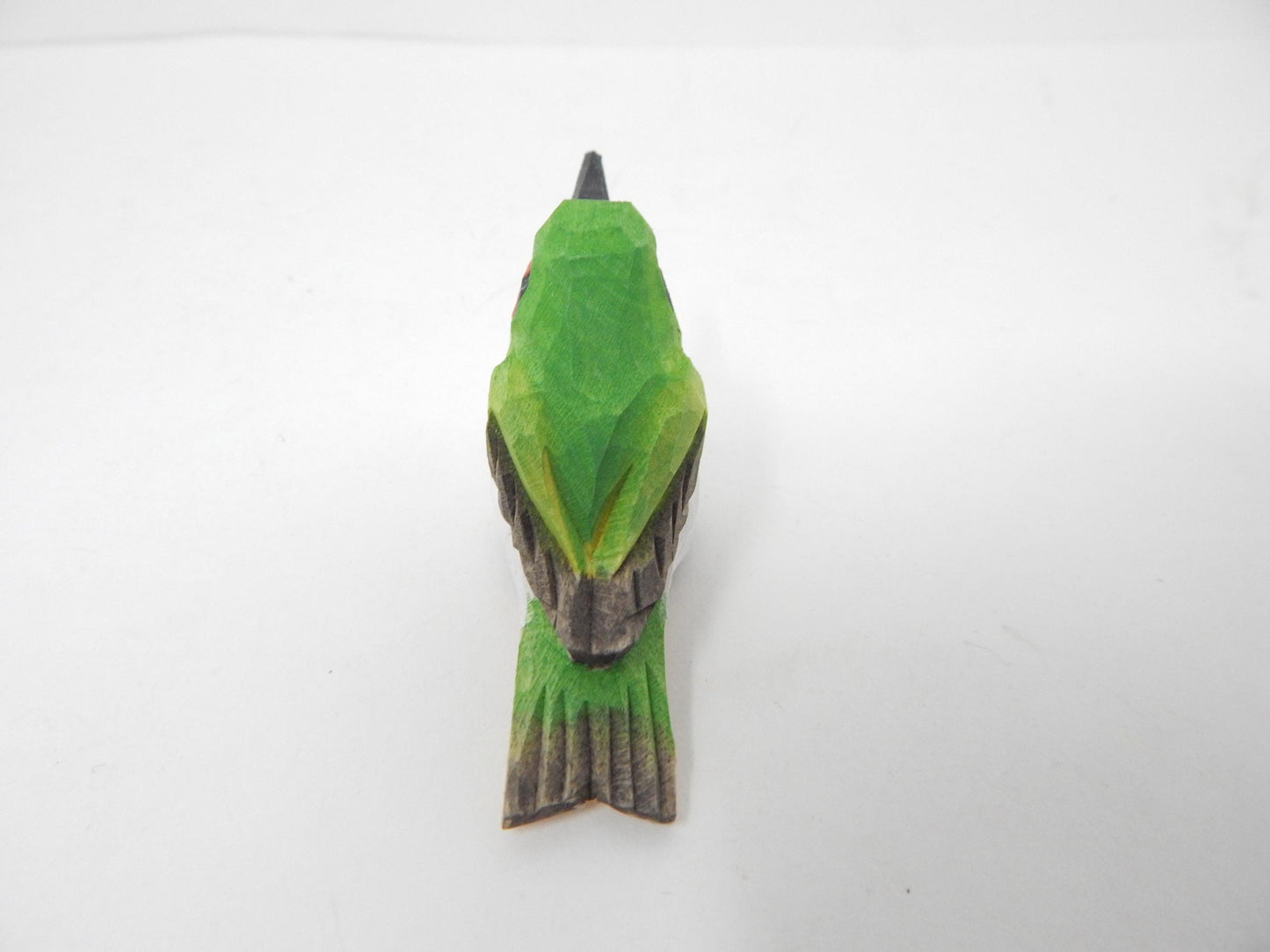 Hummingbird Wooden Figurine Wine Stopper Handmade Art Carved Small Animal Garden Statue