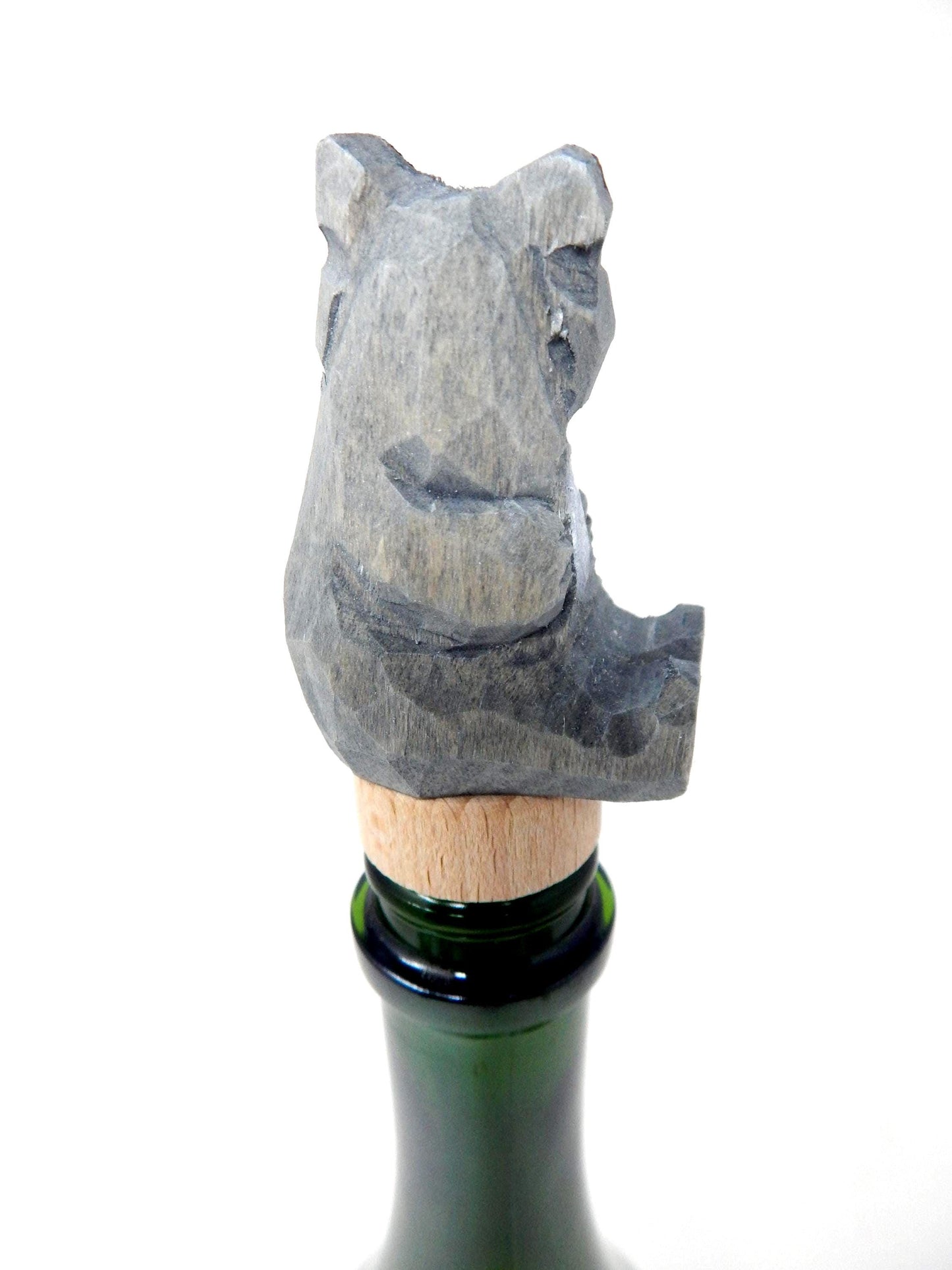 Handmade Raccoon Wine Stopper – Reusable Wooden Bottle Plug Rustic Bar Décor