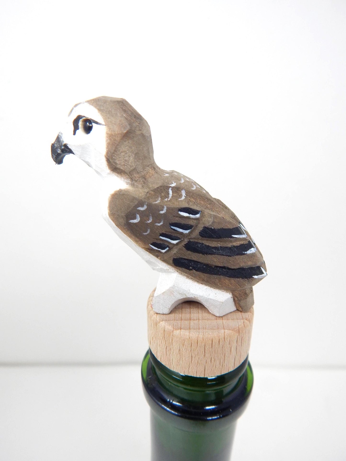Handmade Osprey Sea Hawk Bird Wine Stopper – Rustic Reusable Bottle Plug
