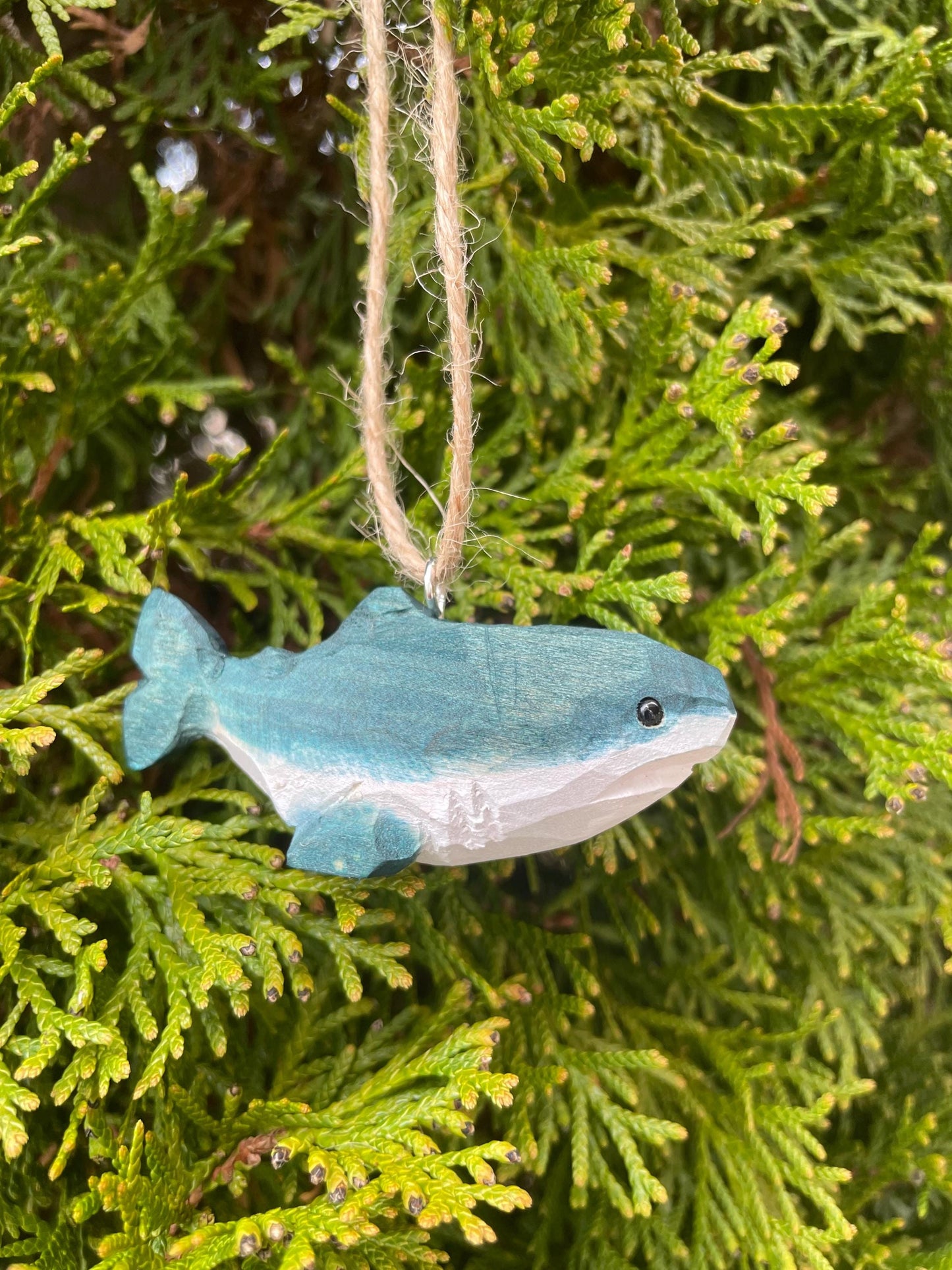 Great White Shark Ornament Hanging Figurine Miniature Sea Animal Decoration Wood Sculpture