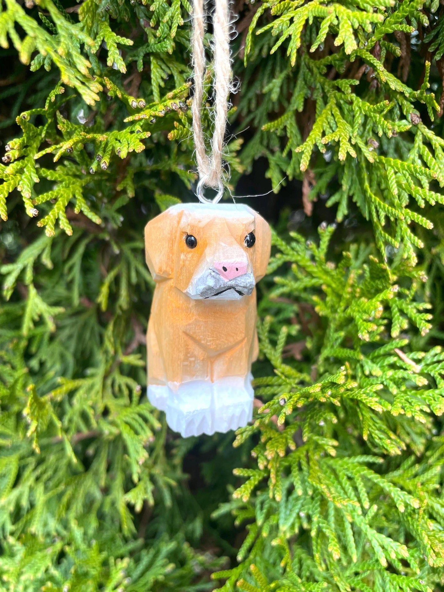 Labrador Retriever Wooden Ornament  Hanging Figurine | Hand Carved Dog Gift