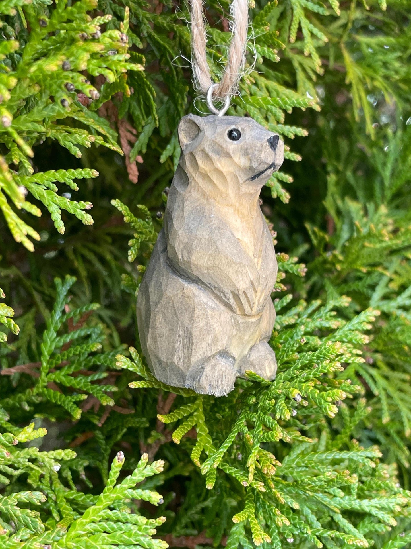 Sea Otter Ornament Wooden Figurine | Hand Carved Marine Animal Gift Décor