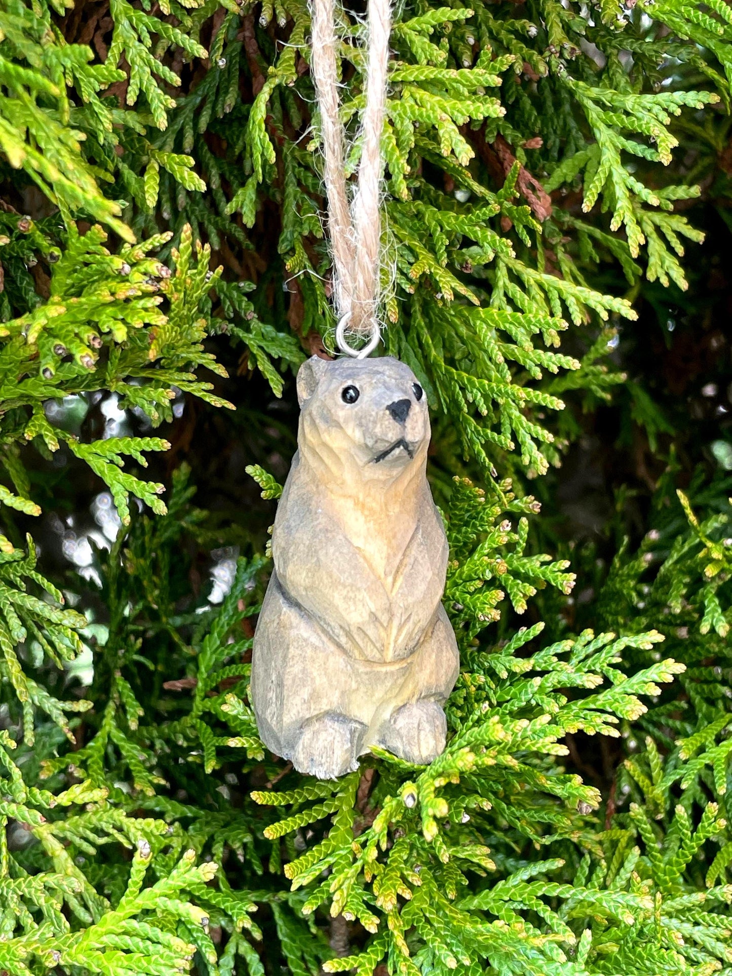 Sea Otter Ornament Wooden Figurine | Hand Carved Marine Animal Gift Décor