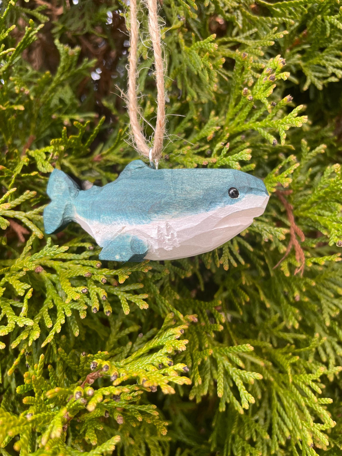 Great White Shark Ornament Hanging Figurine Miniature Sea Animal Decoration Wood Sculpture