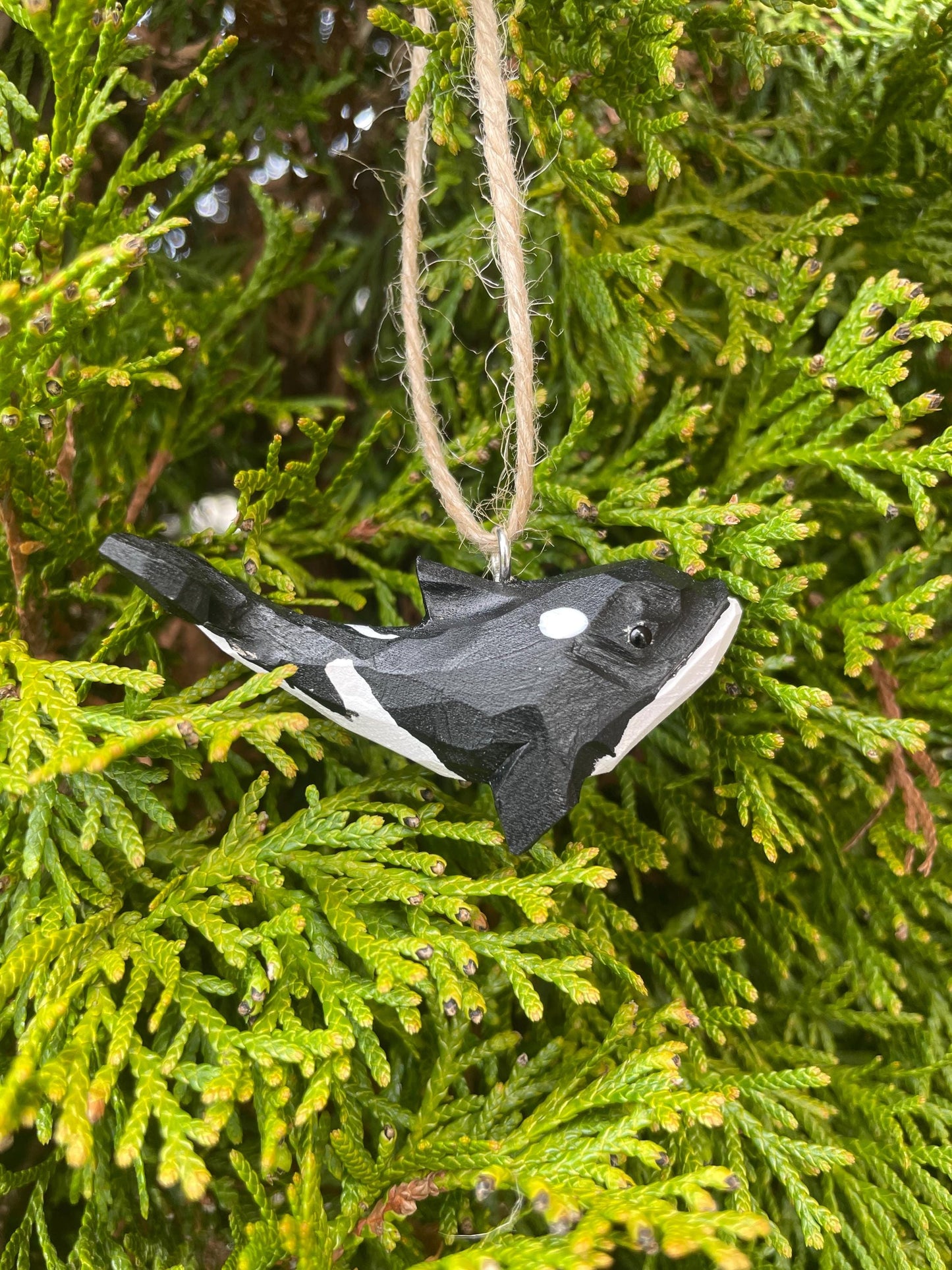 Orca Killer Whale Ornament Hanging Figurine Miniature Sea Animal Decoration Wood Sculpture