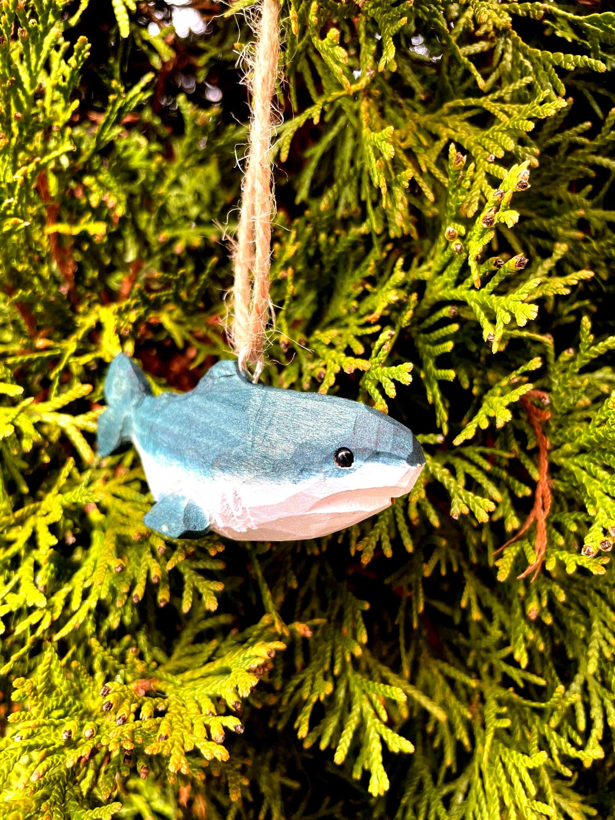Great White Shark Ornament Hanging Figurine Miniature Sea Animal Decoration Wood Sculpture