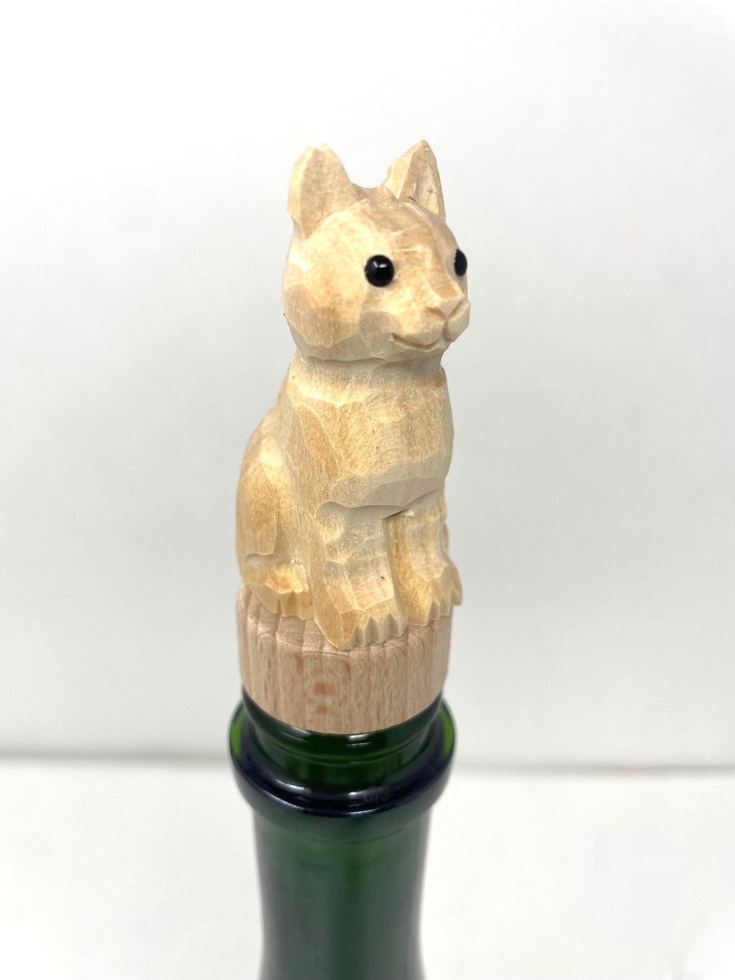 Cat Handmade DIY Craft Wine Stopper – Reusable Wooden Bottle Plug Rustic Bar Décor