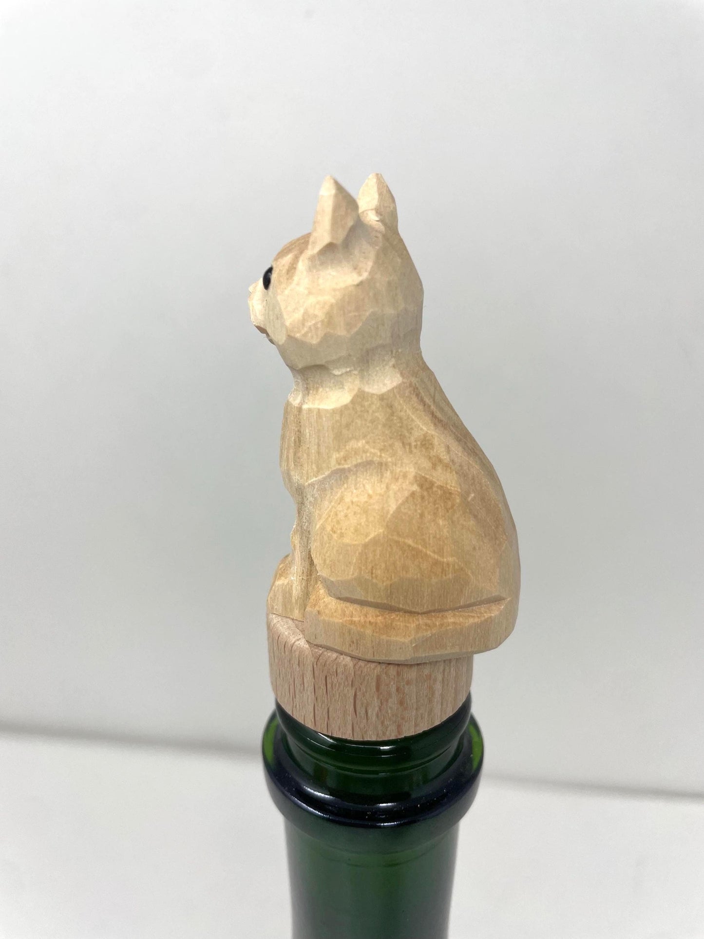 Cat Handmade DIY Craft Wine Stopper – Reusable Wooden Bottle Plug Rustic Bar Décor