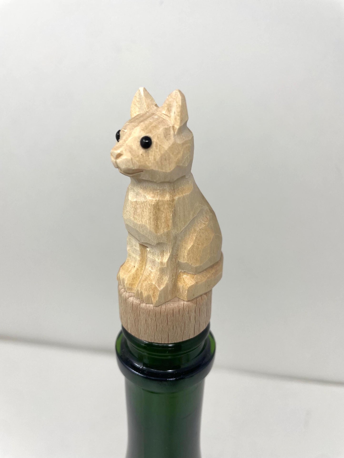 Cat Handmade DIY Craft Wine Stopper – Reusable Wooden Bottle Plug Rustic Bar Décor