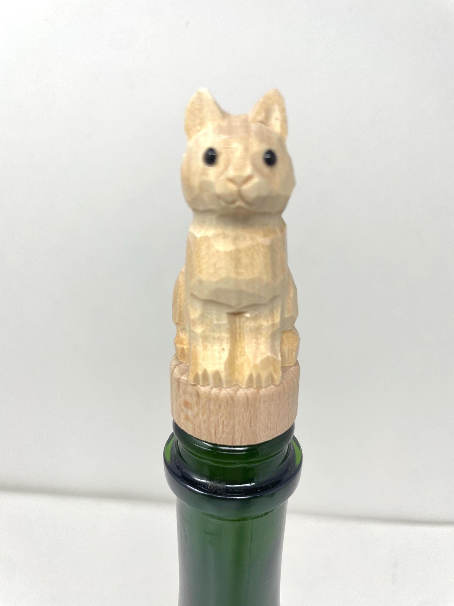 Cat Handmade DIY Craft Wine Stopper – Reusable Wooden Bottle Plug Rustic Bar Décor