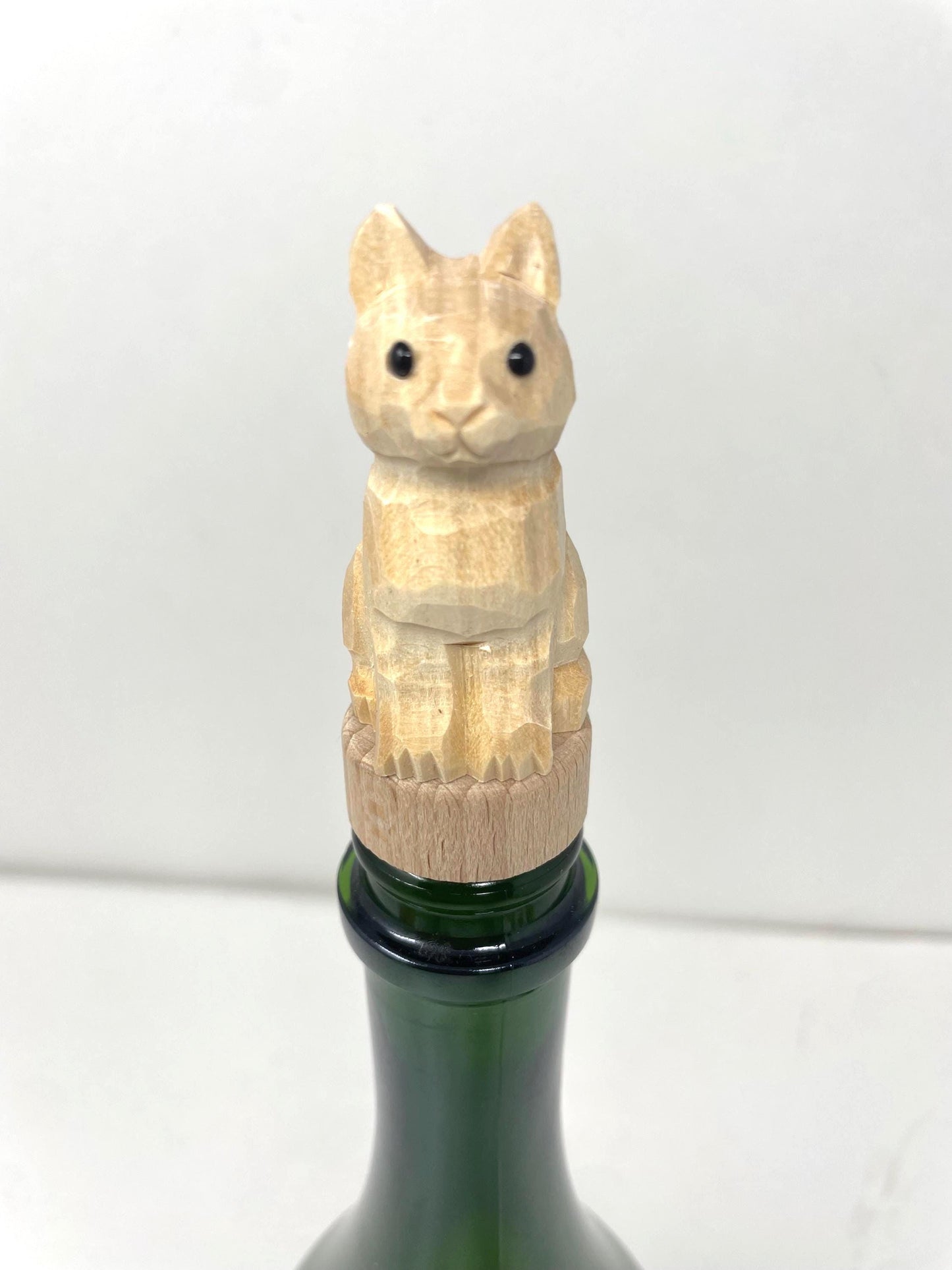 Cat Handmade DIY Craft Wine Stopper – Reusable Wooden Bottle Plug Rustic Bar Décor