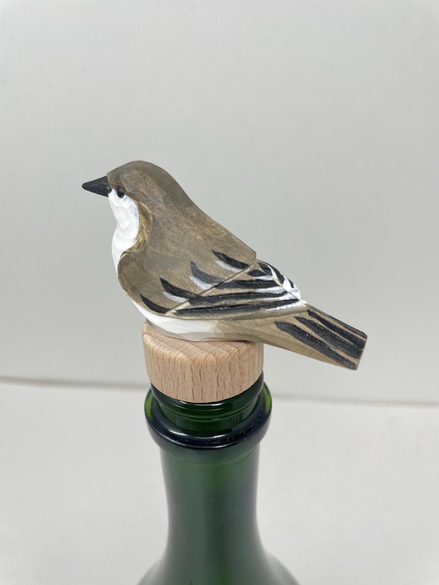 Handmade Mockingbird Wine Stopper – Rustic Reusable Bottle Plug