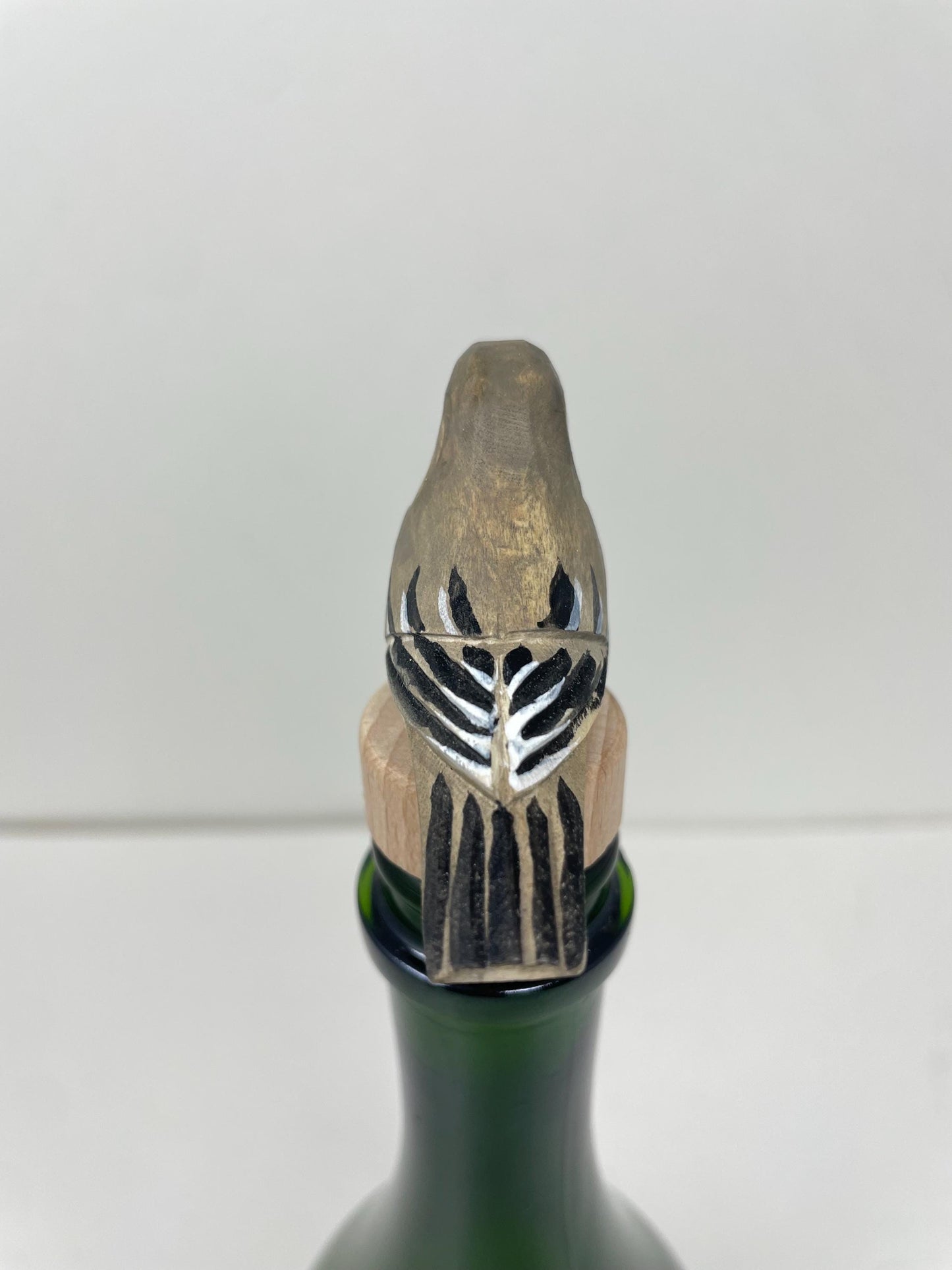 Handmade Mockingbird Wine Stopper – Rustic Reusable Bottle Plug