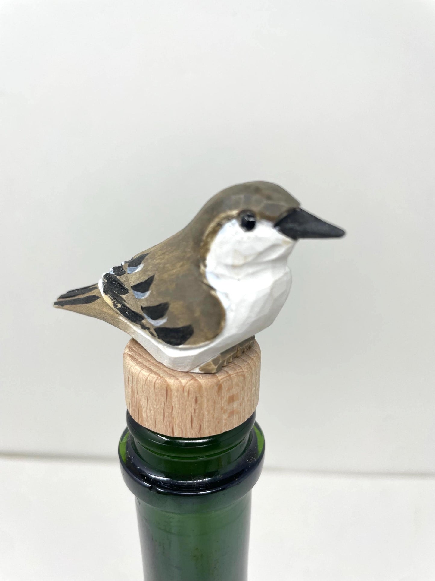 Handmade Mockingbird Wine Stopper – Rustic Reusable Bottle Plug