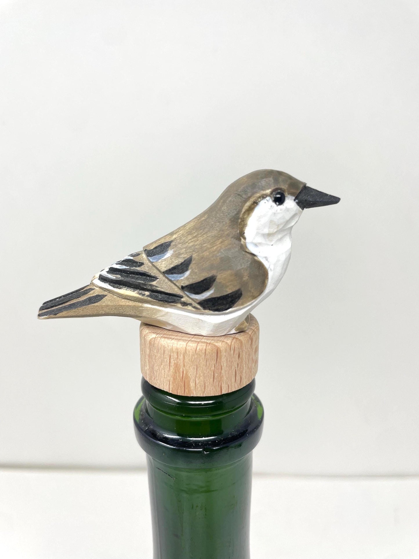 Handmade Mockingbird Wine Stopper – Rustic Reusable Bottle Plug