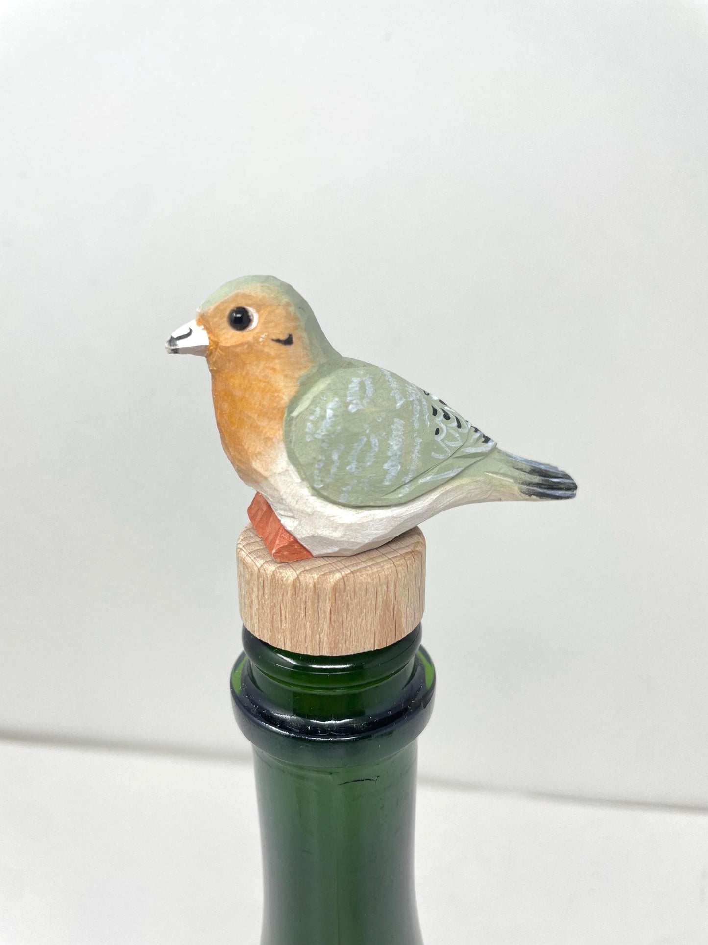 Handmade Mourning Dove Wine Stopper – Rustic Reusable Bottle Plug