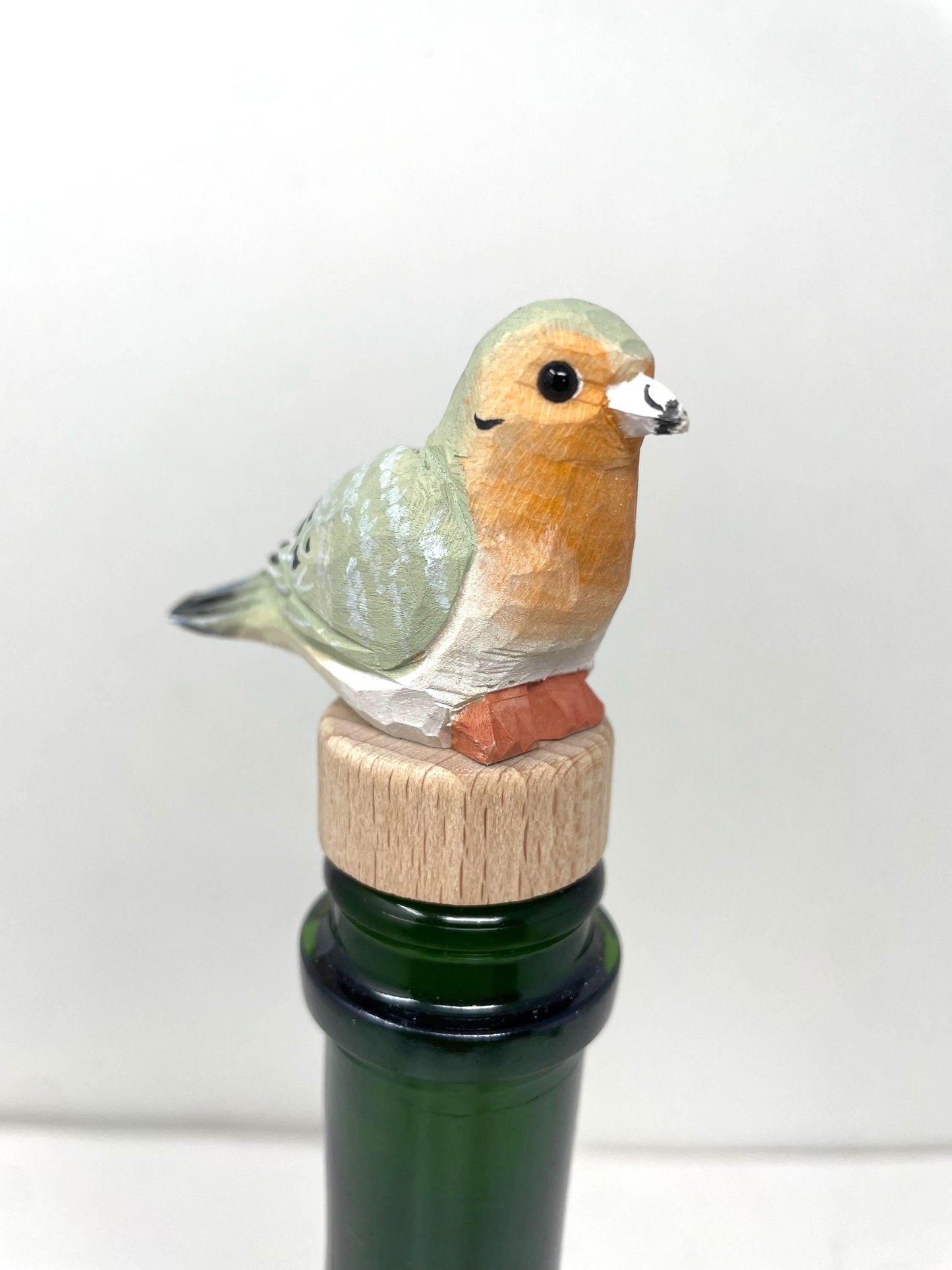 Handmade Mourning Dove Wine Stopper – Rustic Reusable Bottle Plug
