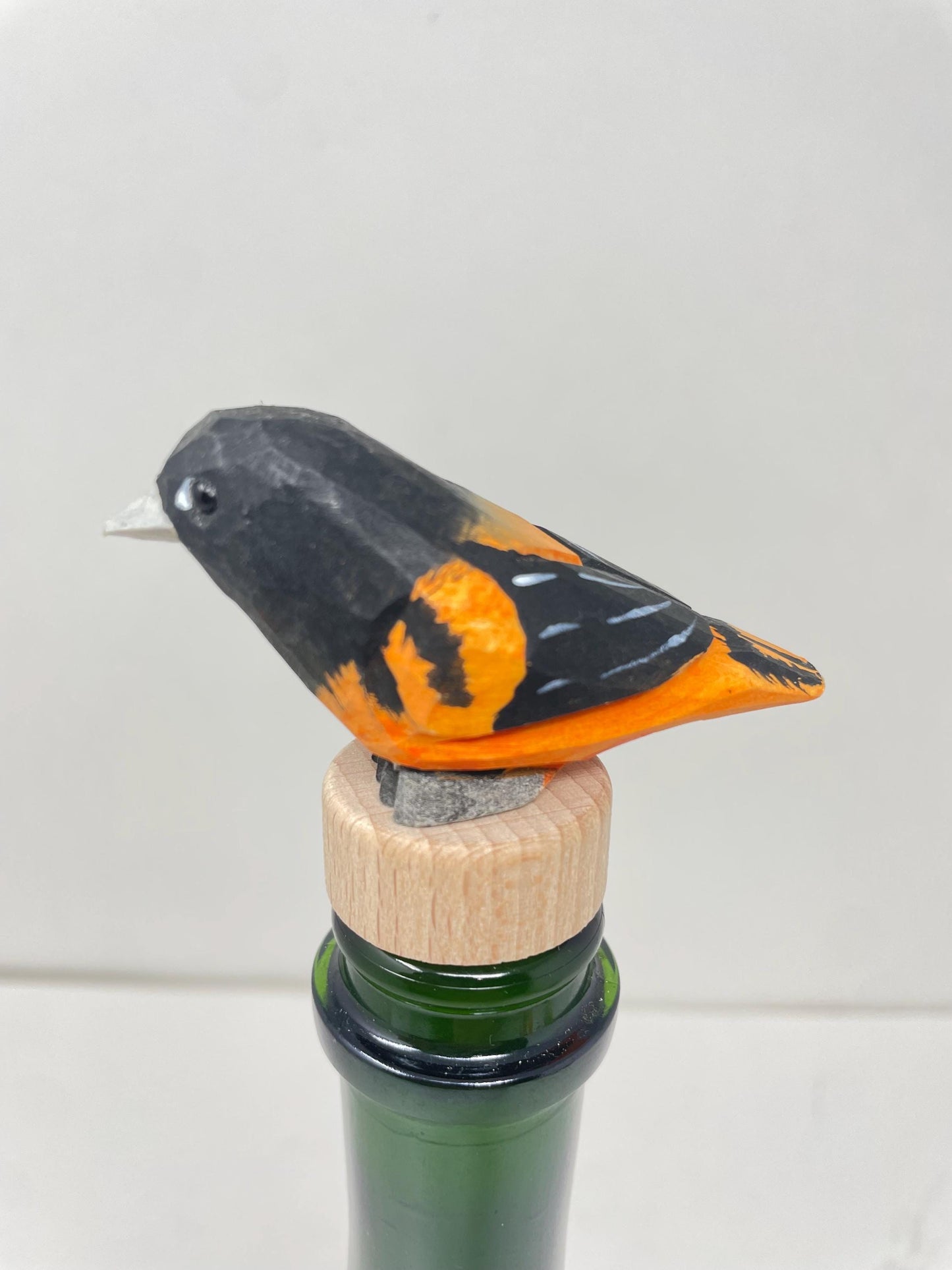 Handmade Oriole Wine Stopper – Rustic Reusable Bottle Plug