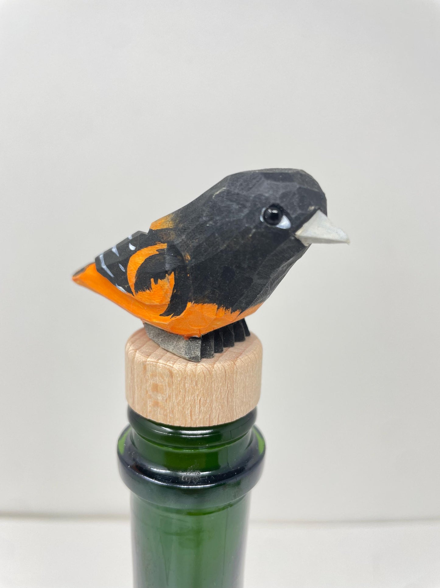 Handmade Oriole Wine Stopper – Rustic Reusable Bottle Plug