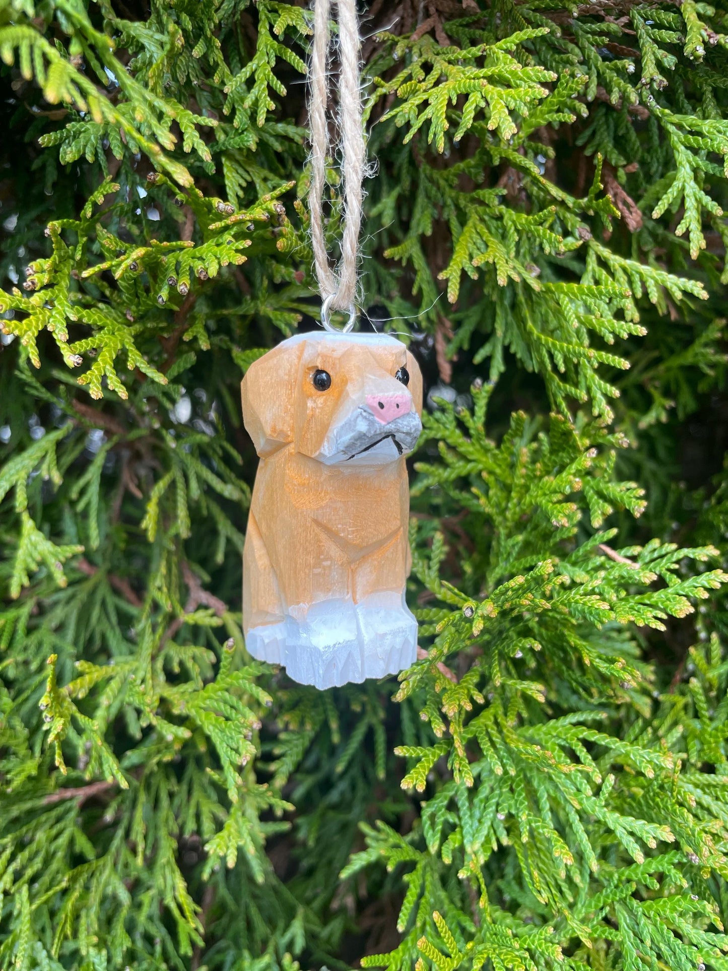 Labrador Retriever Wooden Ornament  Hanging Figurine | Hand Carved Dog Gift