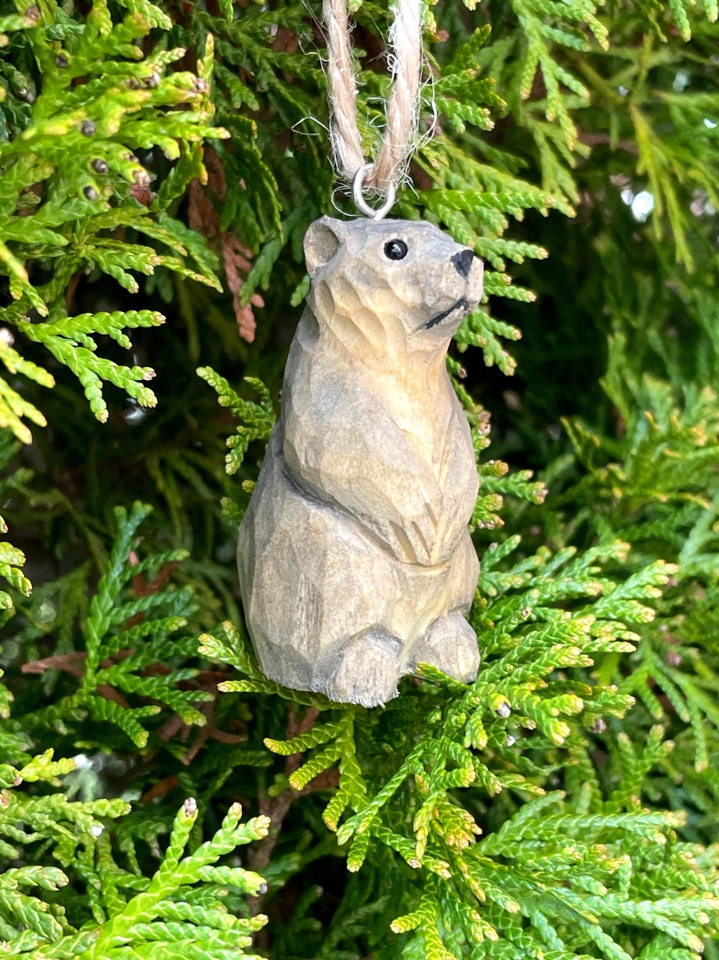 Sea Otter Ornament Wooden Figurine | Hand Carved Marine Animal Gift Décor