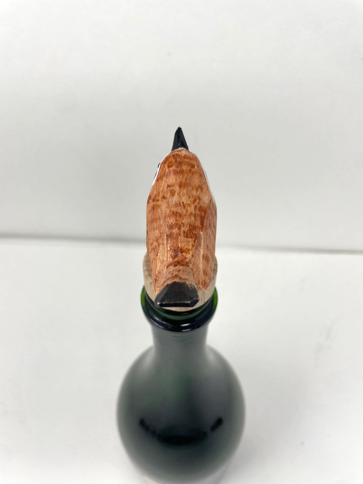 Carolina Wren Wine Stopper Wood Figurine Statue Common Bird Miniature Handmade Art Craft