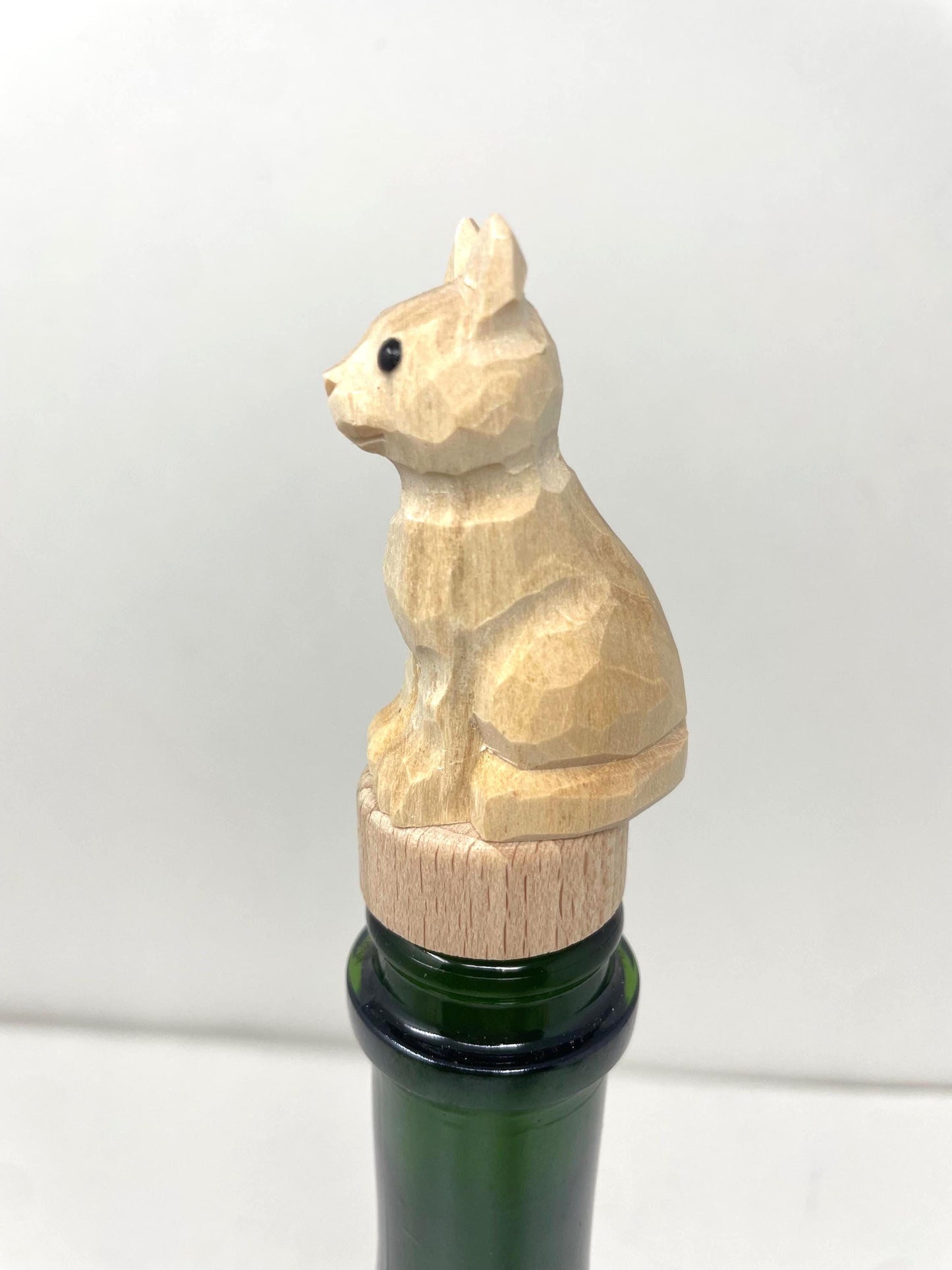 Cat Handmade DIY Craft Wine Stopper – Reusable Wooden Bottle Plug Rustic Bar Décor