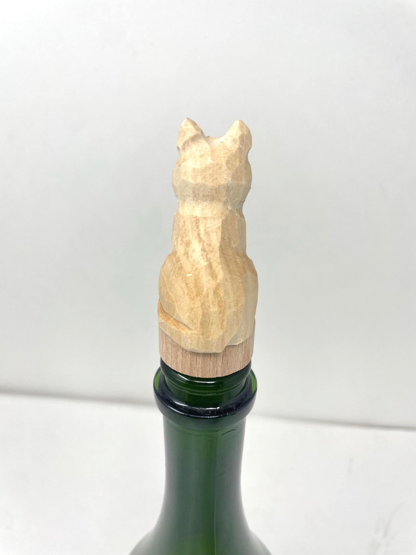 Cat Handmade DIY Craft Wine Stopper – Reusable Wooden Bottle Plug Rustic Bar Décor