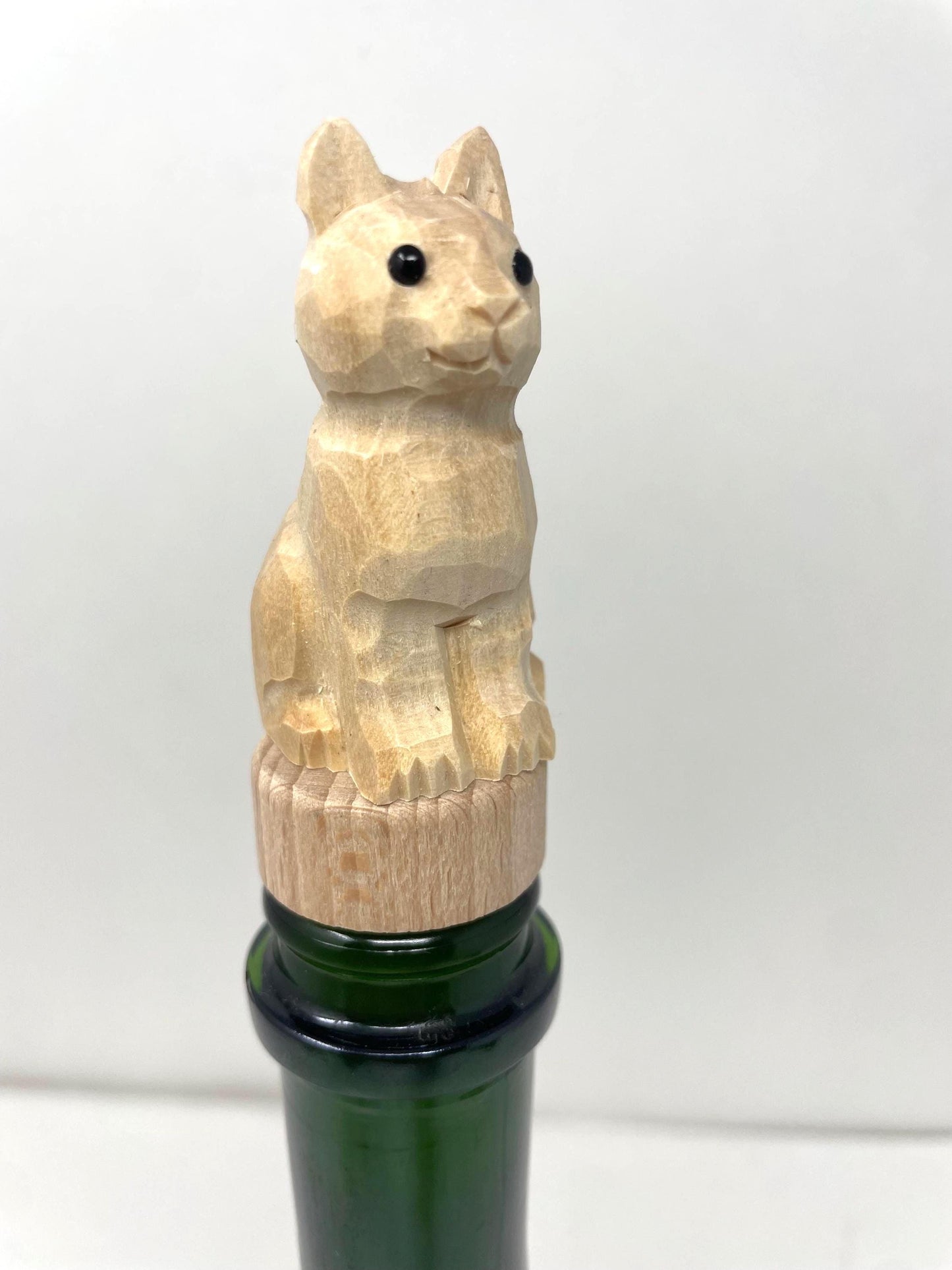 Cat Handmade DIY Craft Wine Stopper – Reusable Wooden Bottle Plug Rustic Bar Décor