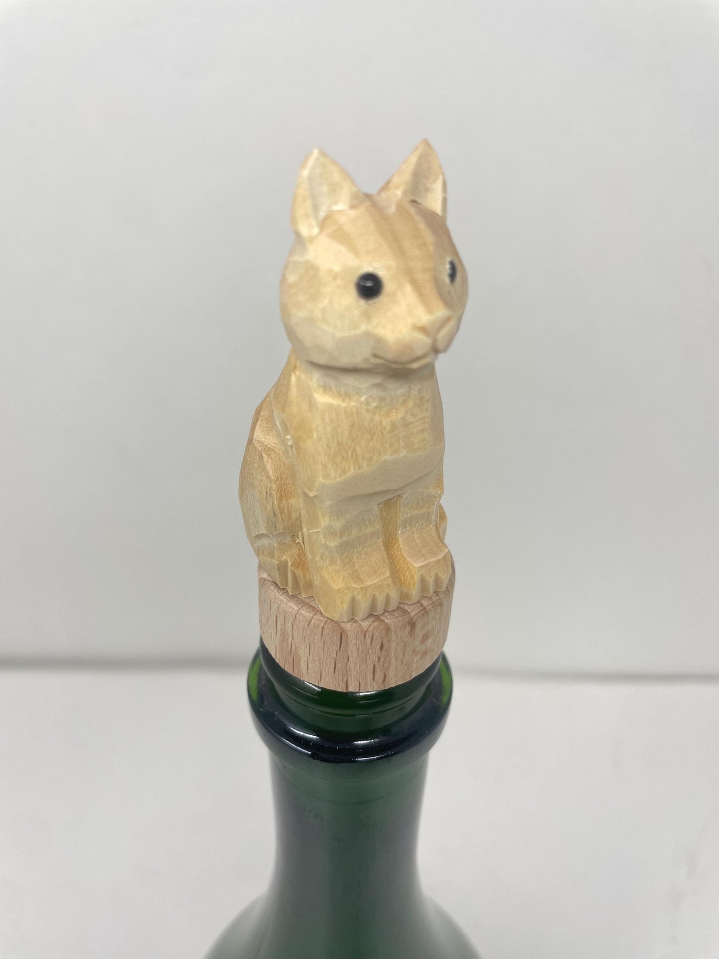 Cat Handmade DIY Craft Wine Stopper – Reusable Wooden Bottle Plug Rustic Bar Décor
