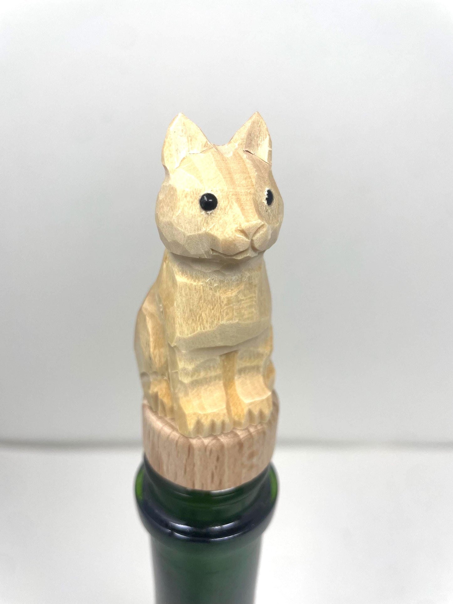 Cat Handmade DIY Craft Wine Stopper – Reusable Wooden Bottle Plug Rustic Bar Décor
