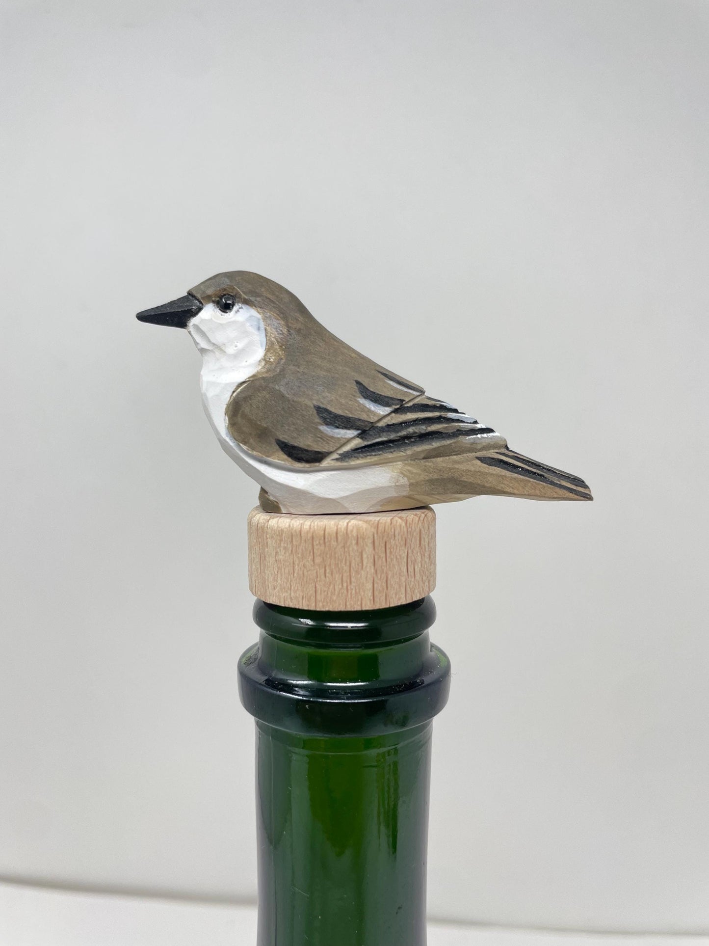 Handmade Mockingbird Wine Stopper – Rustic Reusable Bottle Plug