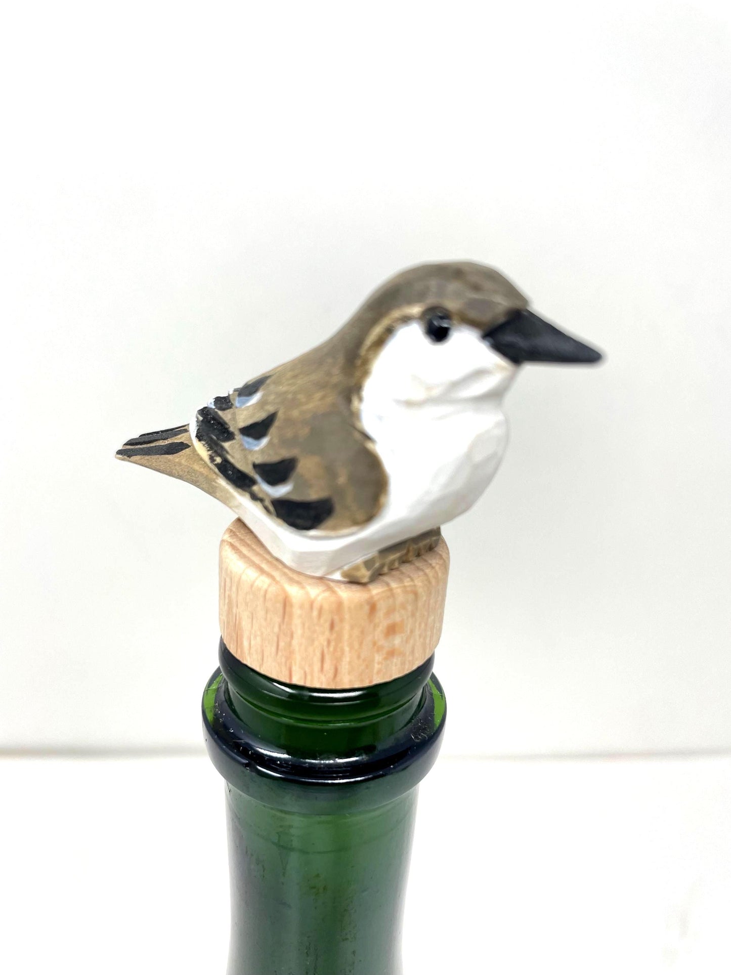 Handmade Mockingbird Wine Stopper – Rustic Reusable Bottle Plug