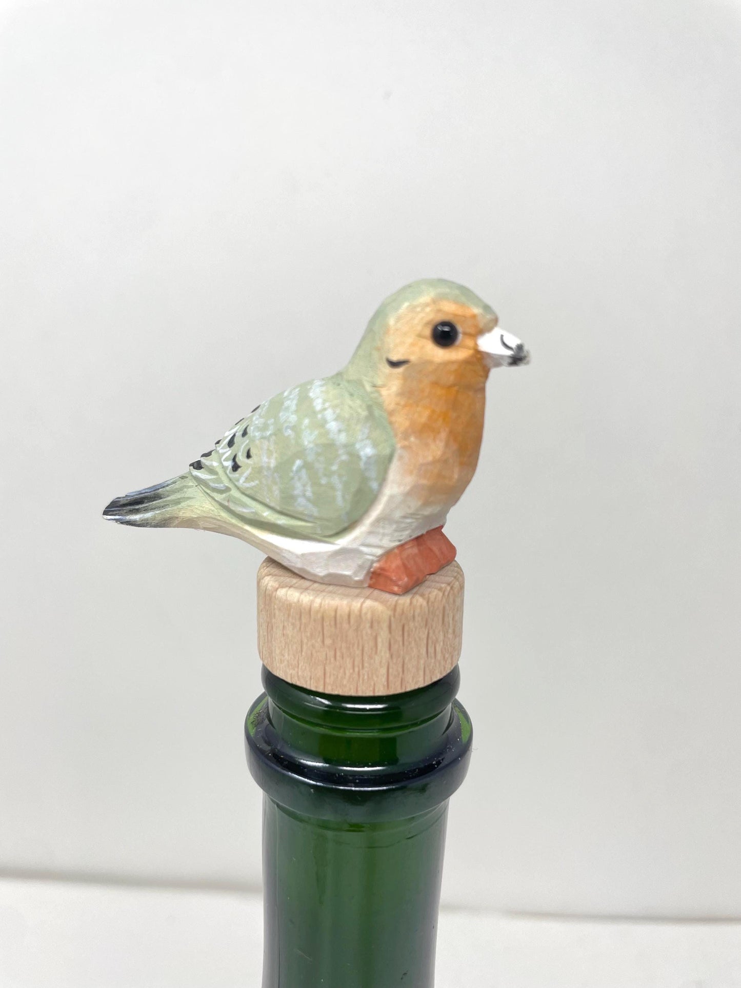 Handmade Mourning Dove Wine Stopper – Rustic Reusable Bottle Plug