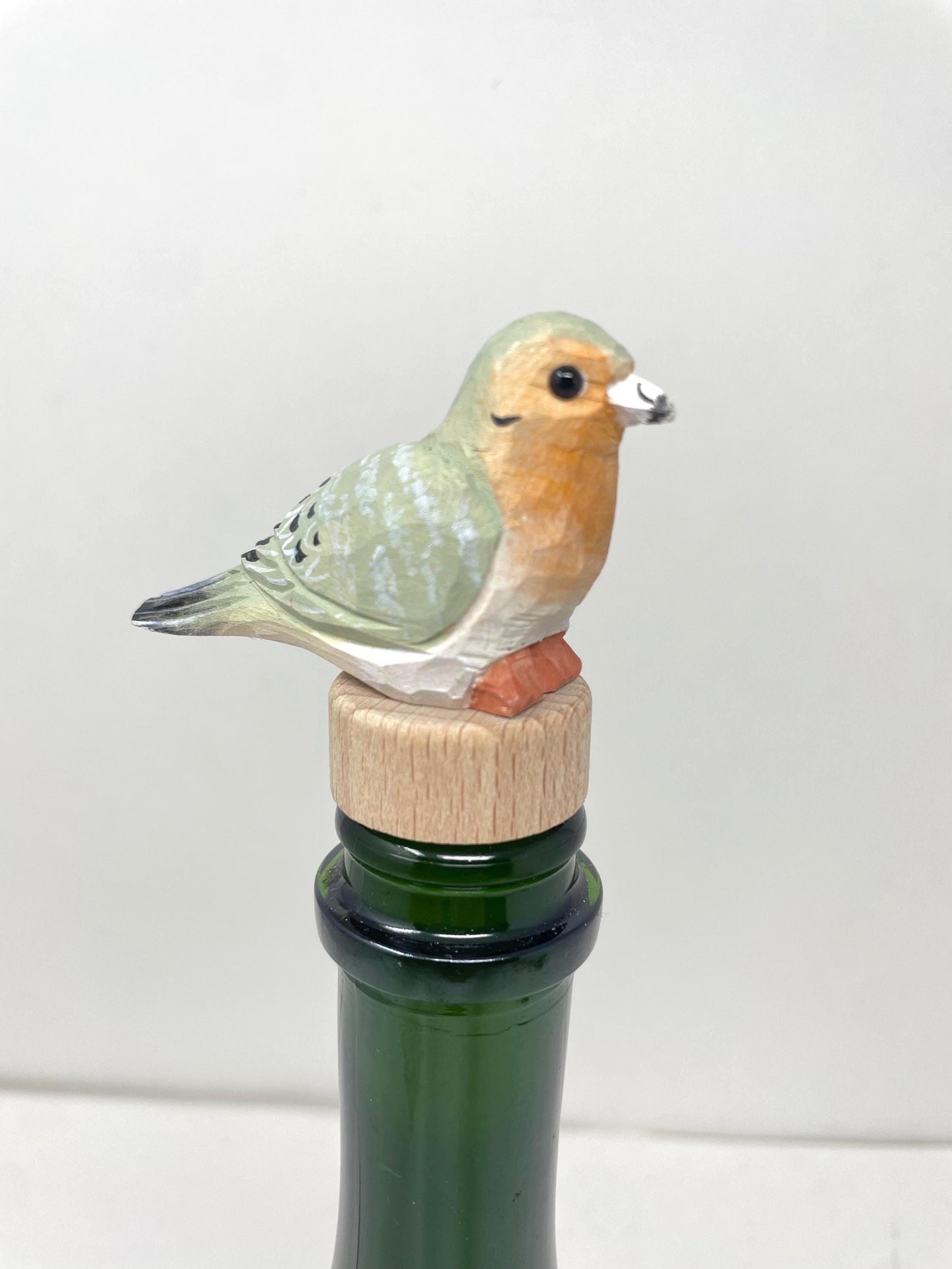 Handmade Mourning Dove Wine Stopper – Rustic Reusable Bottle Plug