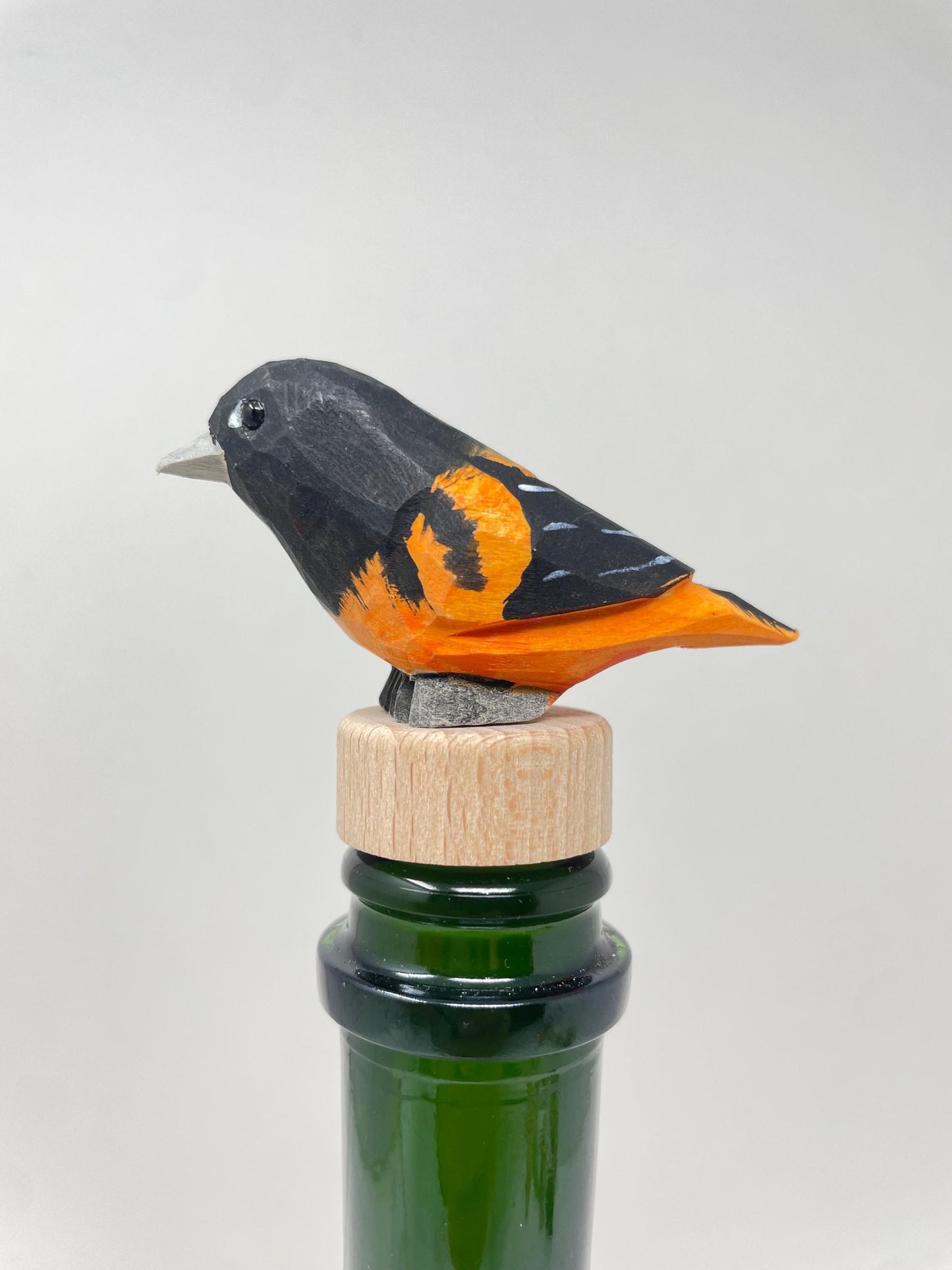 Handmade Oriole Wine Stopper – Rustic Reusable Bottle Plug