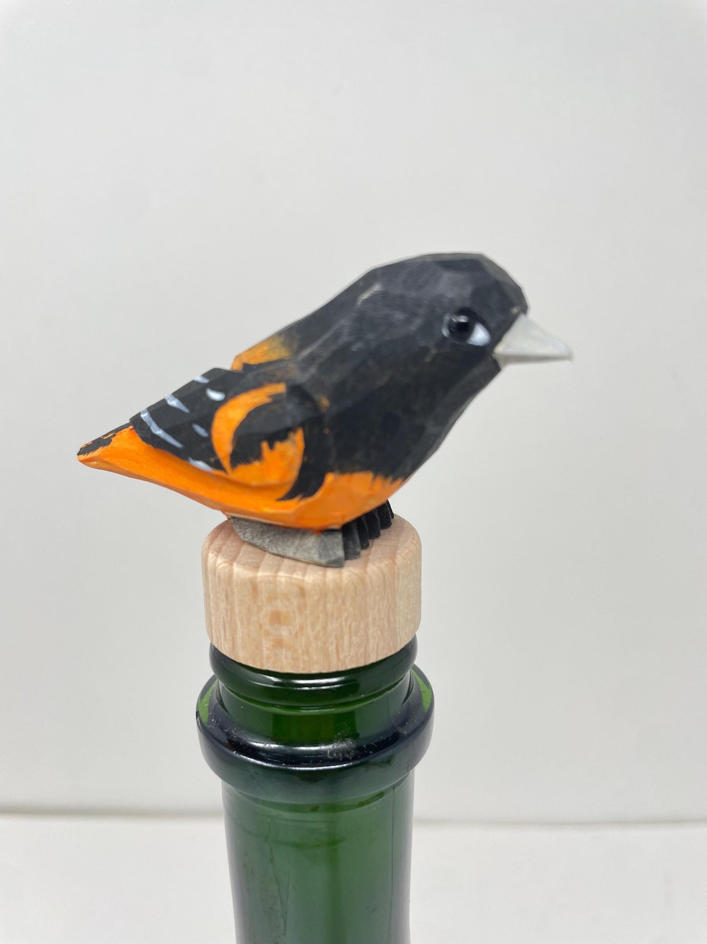 Handmade Oriole Wine Stopper – Rustic Reusable Bottle Plug